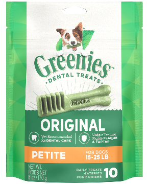 A bag of Greenies treats